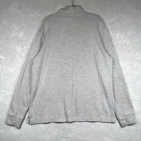 Polo Ralph Lauren Pullover Sweater Men’s Large 1/4 Zip Gray Preppy Cotton Knit - Picture 7 of 10